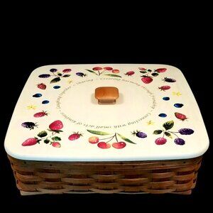 VTG Longaberger Prototype #24 Basket Handpainted Lid Berries Friendship Kindness